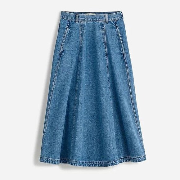 Madewell Denim Circle Midi Skirt in Java Wash (Size 24) - Picture 1 of 5